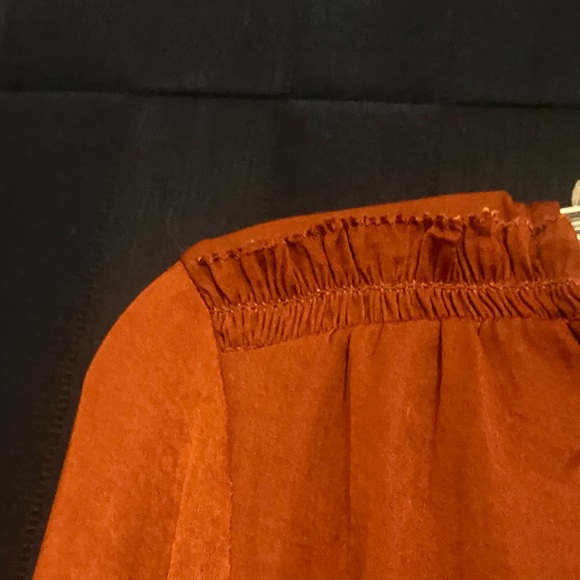 Beautiful rust colored silky blouse. - Picture 4 of 6